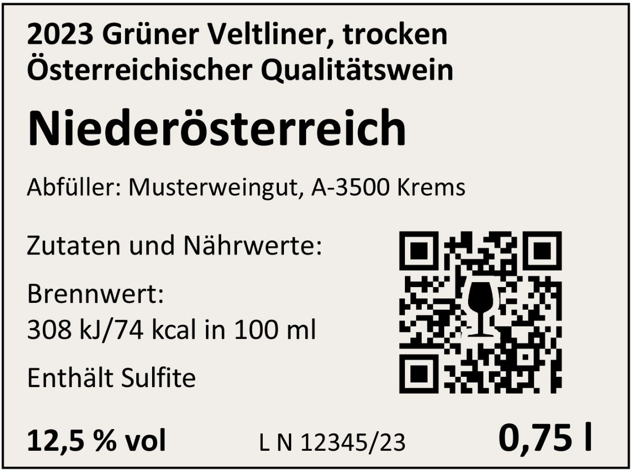 Kohlenhydrate inklusive Glycerin & Sulfit-Angabe